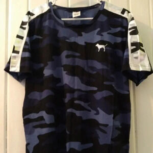 VS PINK bling shine camo tee-LARGE NWOT